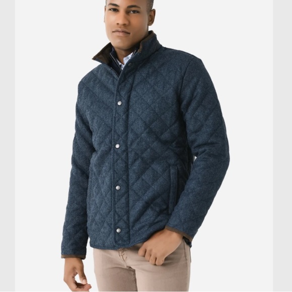 Peter Millar Crown Crafted Men’s Quilted Wool Travel Coat Medium - Picture 10 of 11